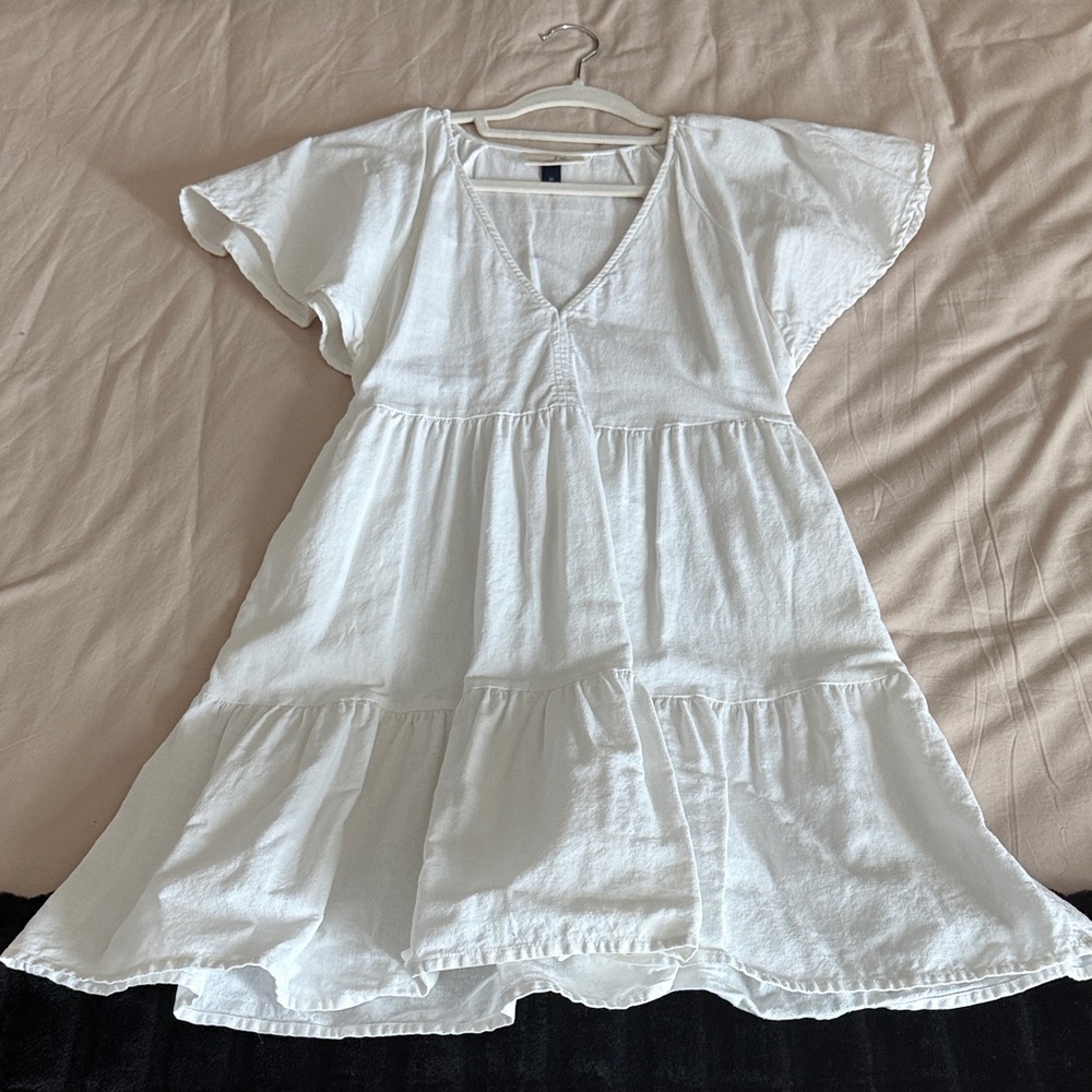 Universal Thread White Tiered V-Neck Mini Dress